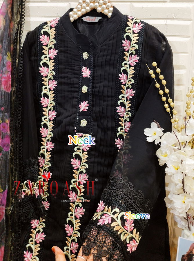 Z 170 Zarqash Embroidery Georgette Pakistani Readymade Suits Wholesale Shop In Surat